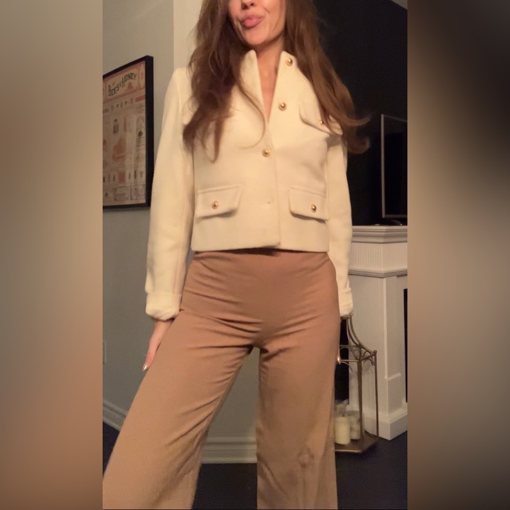 Mango tan wide leg trousers - Picture 7 of 13